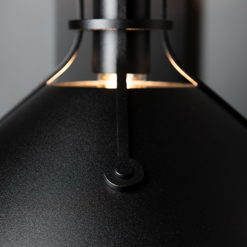 Luminaire de grange d'extérieur à 1 ampoule Henry, H 10,5 po x l 9,2 po x P 10,4 po, Noir bord de mer