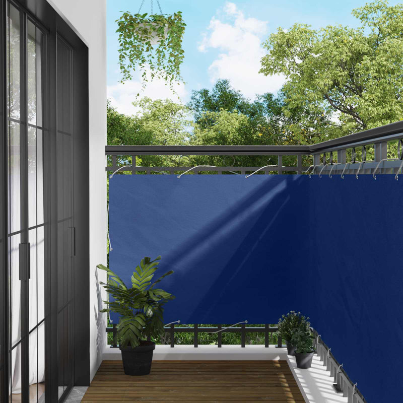 Vidaxl Balcony Screen Oxford Fabric Outdoor Privacy Garden Terrace Durable, Blue, 110cm H x 300cm W