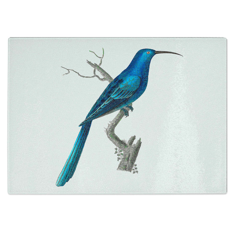 Tempered Glass Sugarbird Chopping Board, 28.5 cm W x 20 cm L
