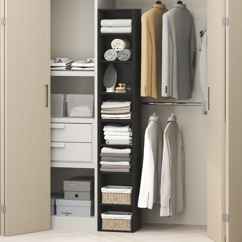 Hedaya 30cm W Manufactured Wood Shelving Unit, Blackwood