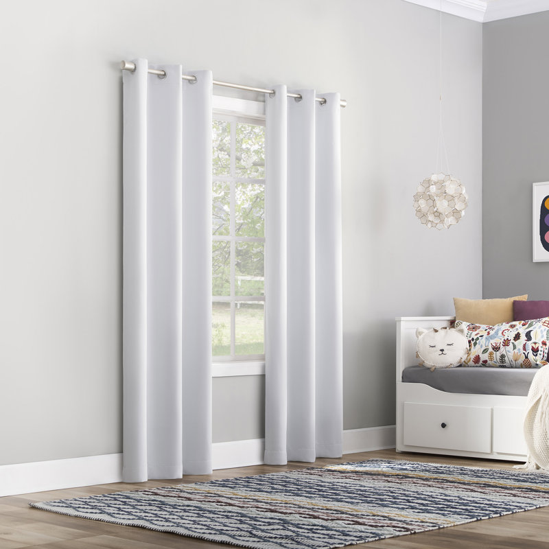 Oslo Theater Grade Extreme 100% Blackout Grommet Curtain Panel, White, 52" W x 84" L