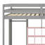 Structure de lit mezzanine moderne en bois massif avec échelle, tablettes et garde-robe-324099004-324098994