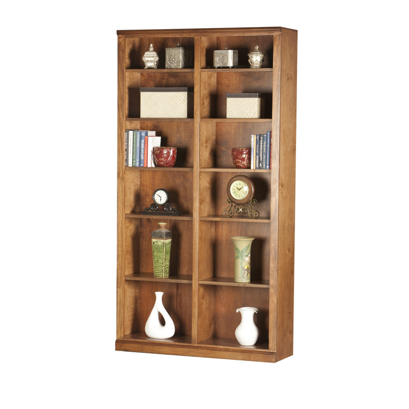 Bibliothèque standard en bois massif Didier, Doré havane, H 60 po x l 45 po x p 13,75 po, Harwich