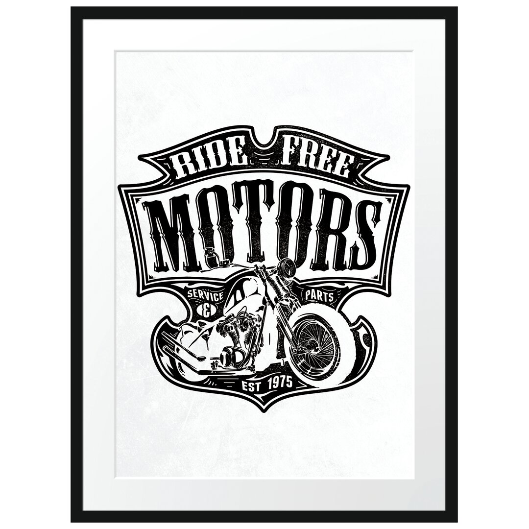 Gerahmtes Poster Ride Free Motors Light