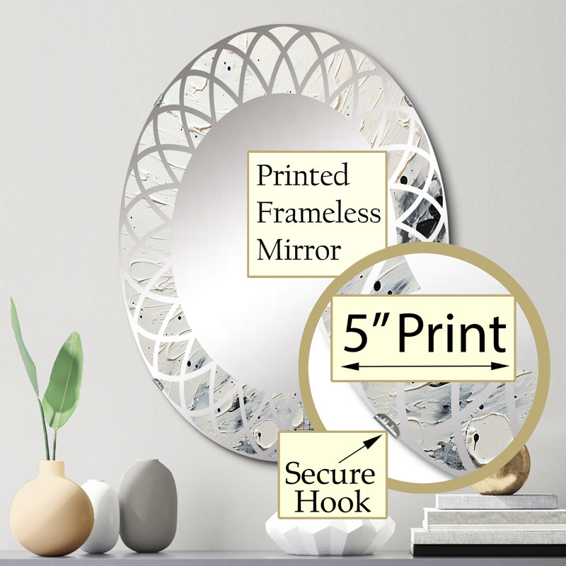Pitcarin - Miroir mural moderne ovale, 30 po x 20 po