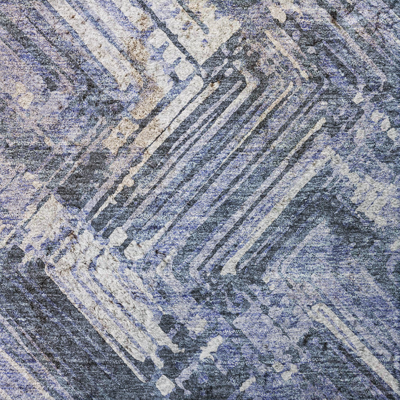 Tapis à poil long de qualité supérieure lavable à la machine ADS630, Blue, 8' x 10'