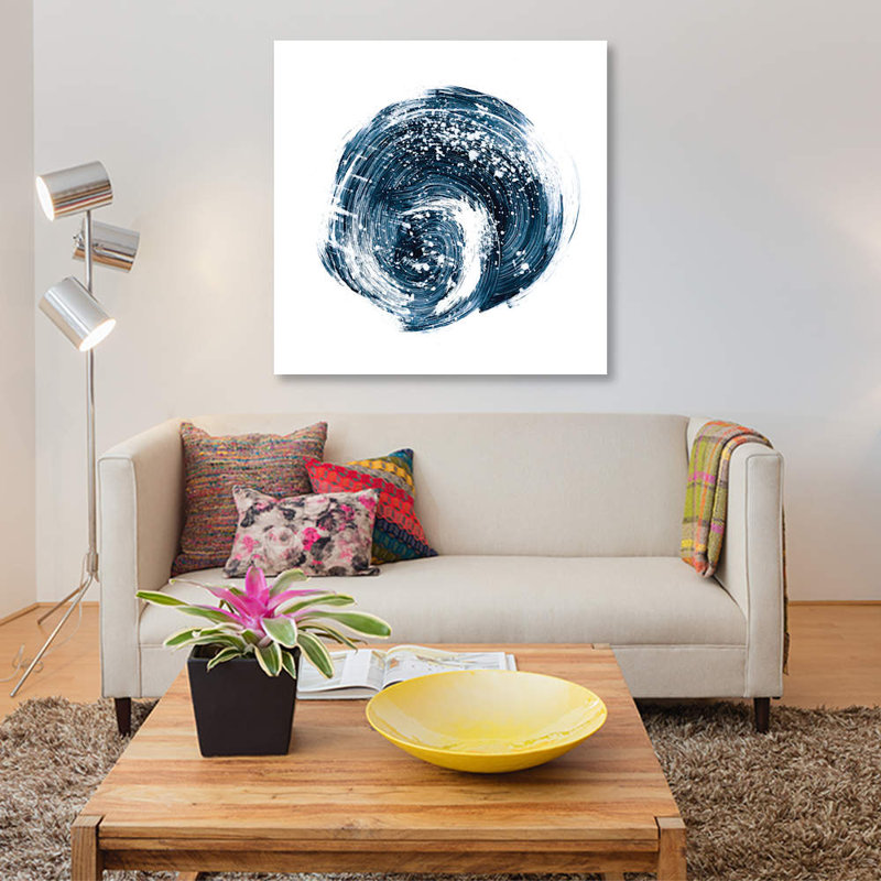 « indigo nebula i », impression sur toile, H 37 po x l 37 po x P 1,5 po, Toile tendue, Pas de tapis