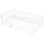 Lit simple au sol - pin blanc, structure stable simple, blanc, bois de pin