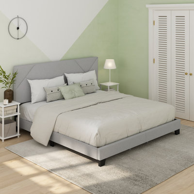 Lit plateforme tapissier Kamarria