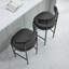 Tabouret de bar moderne en similicuir 30 po avec dossier bas incurvé et structure en métal-354249204-354249215