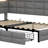 Upholstered Daybed With Storage 2 Drawers And Charging Station, Day Bed Frame With LED Lights And Storage Headboard-1734153020