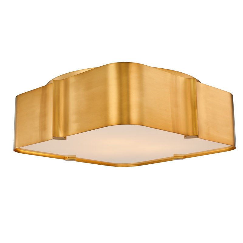 Lotus 3 LT Winter Brass Flush Mount Kalco, 6" H x 18" W x 18" D