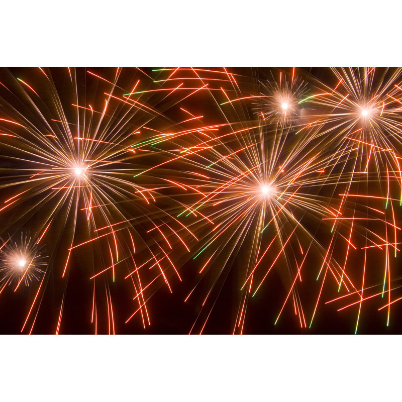 Clari feux d'artifice sur toile, H 24 po x l 36 po