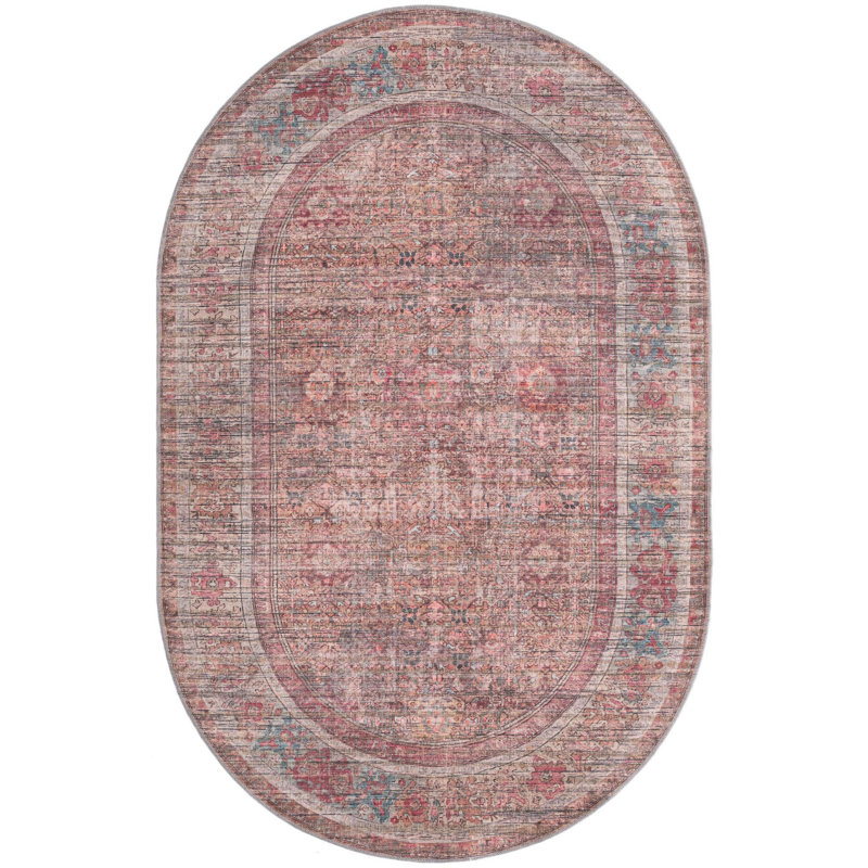 Engen Washable Oriental Indoor Rug, Oval 5'3" x 8'