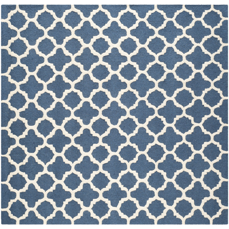 Cannen Hand Tufted Wool Geometric Rug, Square 6'