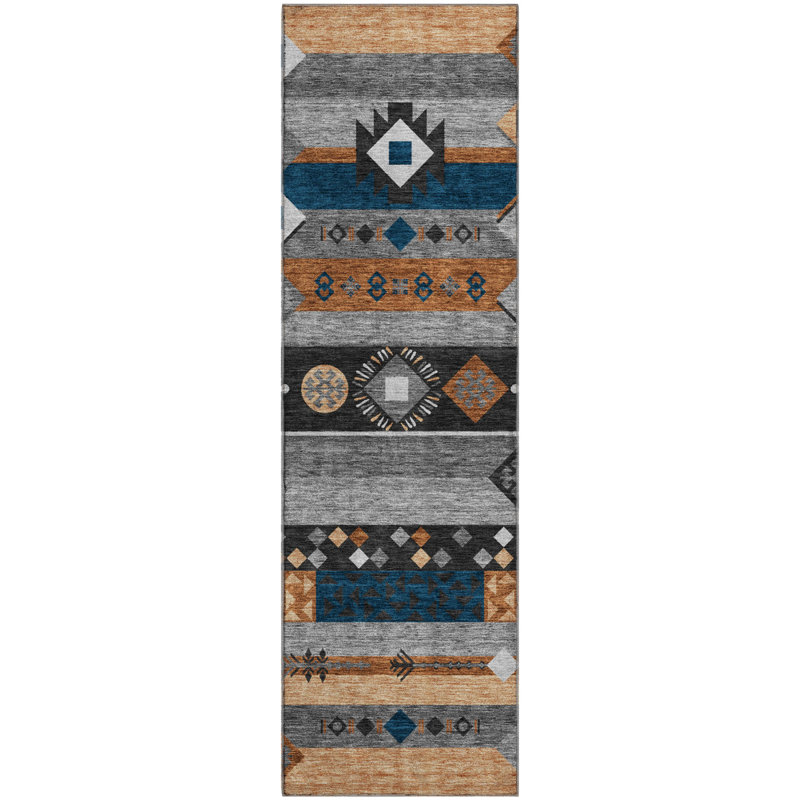 Tapis de qualité supérieure Mayfield AMF2499 Global, Noir, Tapis de couloir 2 pi 3 po x 7 pi 6 po