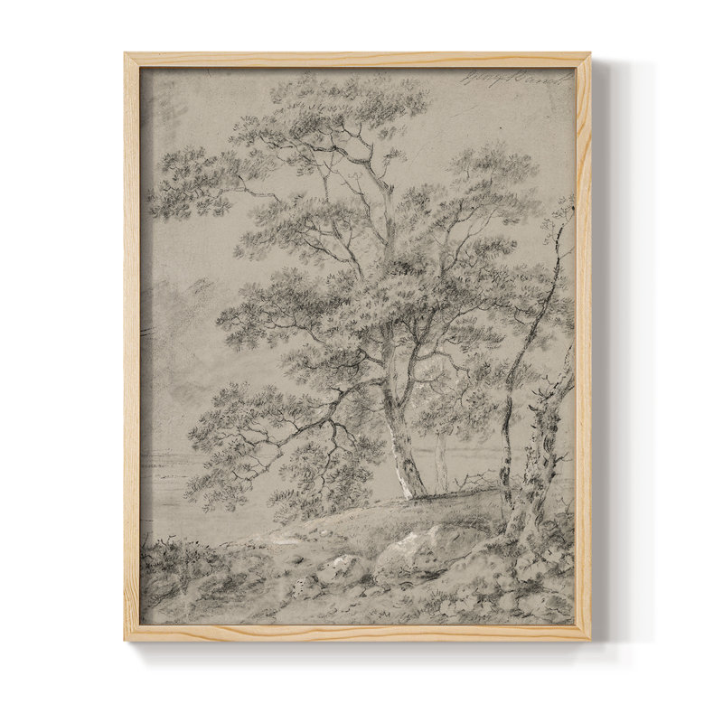 Reproduction encadrée rétro en bois massif Lxxxvii, Naturel, H 30 po x l 24 po