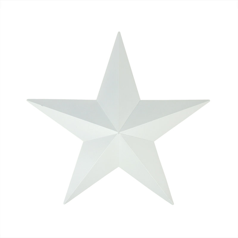 Décoration murale d'extérieur 36 "Country Rustic Star, Blanc mat, H 15 po x l 15 po x P 1,5 po