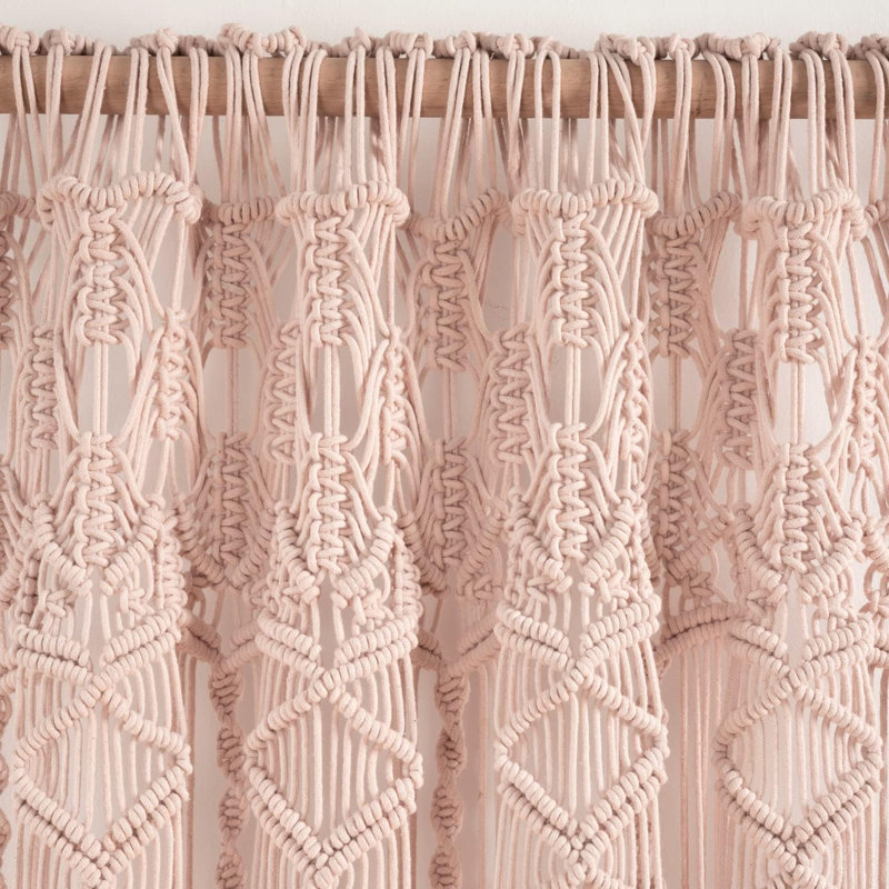 Cotton Semi Sheer Single Curtain Panel, Blush