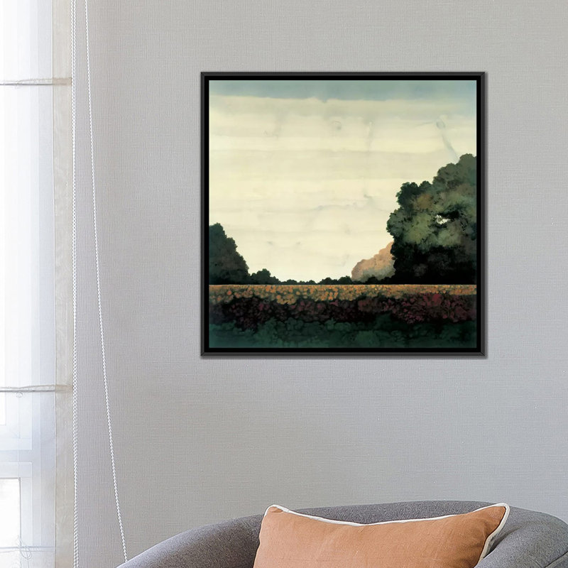 « tree line i », impression sur toile, H 18 po x l 18 po x P 1,5 po, Toile avec cadre noir, Pas de tapis