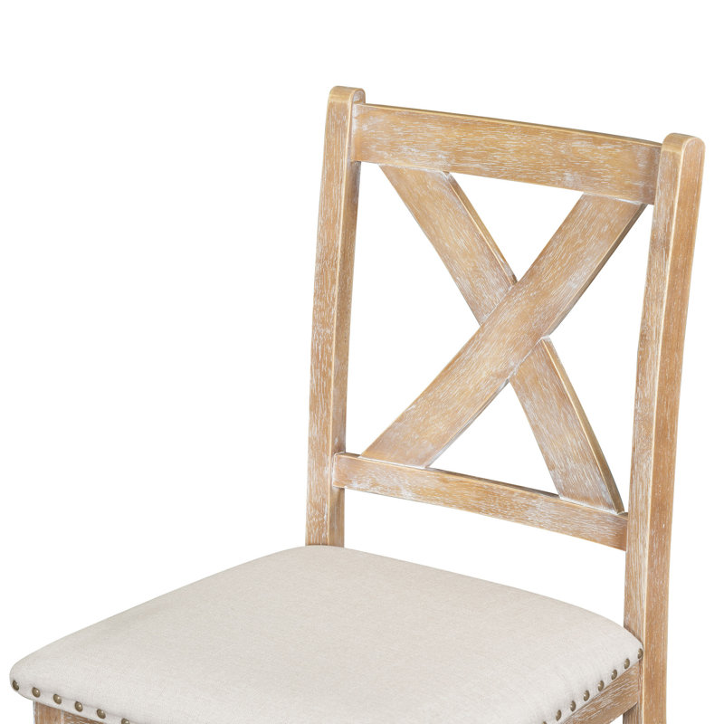 Table de salle à manger extensible avec repose-pieds 82 pouces TopMAX Farmhouse 82 pouces