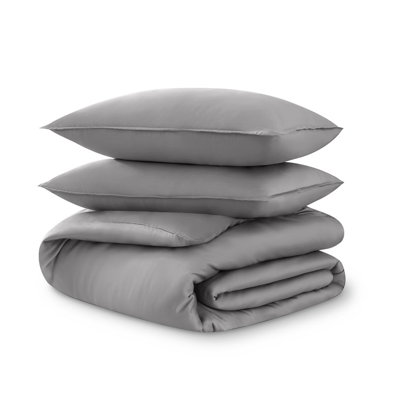 Full/Queen Light Grey TENCEL Lyocell Duvet Cover Set