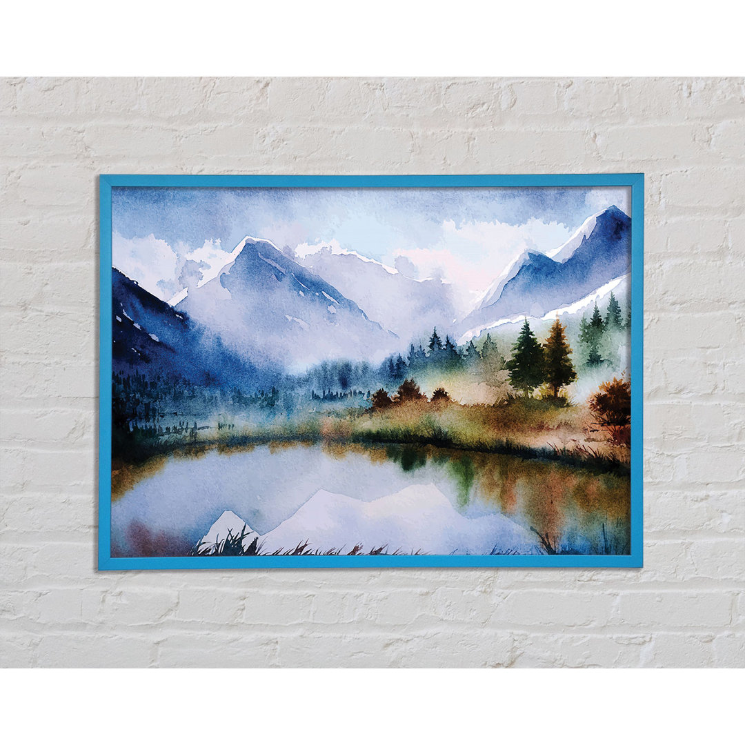 Mountain Winter Lake - Einzelner Bilderrahmen Kunstdrucke