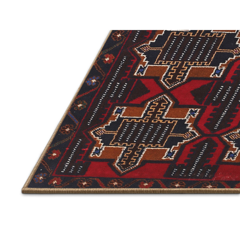 Tapis noir Southwestern, Rectangle 8 pi x 12 pi