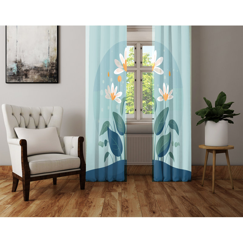 Paire de rideaux semi-transparents en polyester Betzi, L 40 po x L 61 po