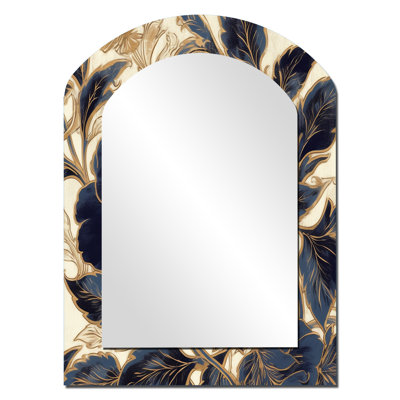 Décoration de miroir pivoines bleues et or bleues - arche bleue
