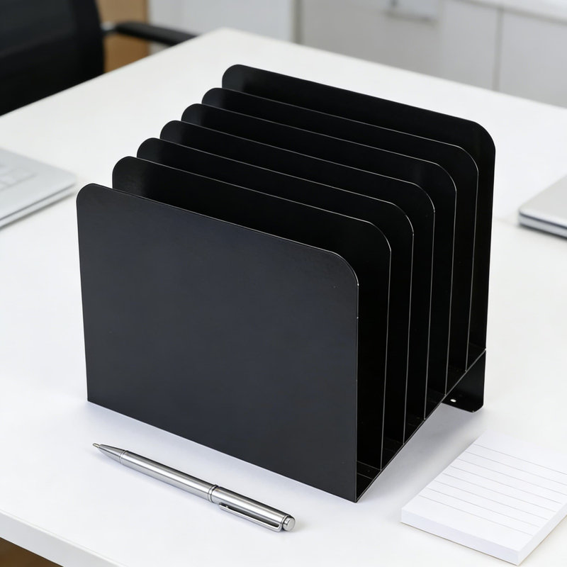 Rangement de bureau de bureau avec conception inclinée, 6 classeurs en acier de qualité commerciale pour documents de bureau
