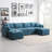 Chenille Modular Sectional Sofa with Double Cushions-869434868