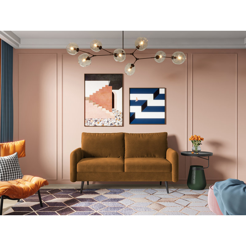 Elle-Jade Velvet Loveseat, Ginger Velvet, 33" H x 58" W x 30" D