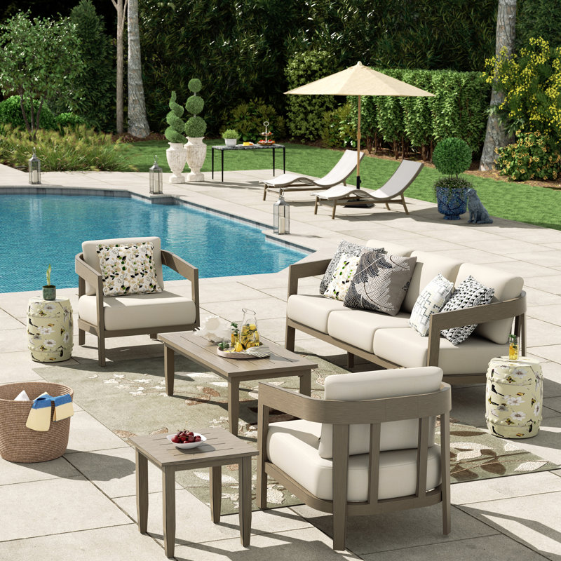  Harmonti Patio 5 Pieces Aluminum Conversation Set With Cushions