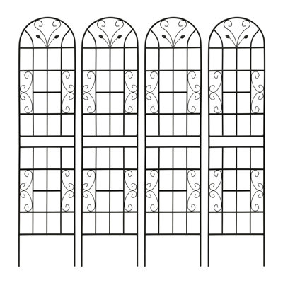 Paquet de 4 treillis de jardin en métal antirouille pour plantes grimpantes