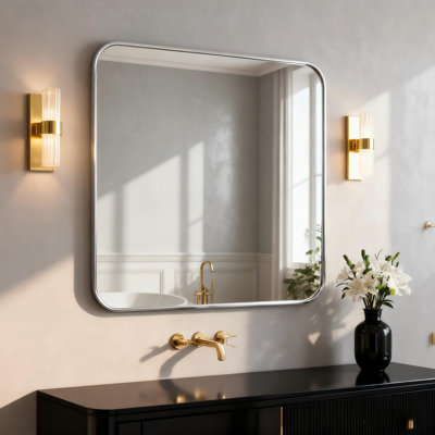 Miroir mural décoratif en verre trempé et alliage d'aluminium