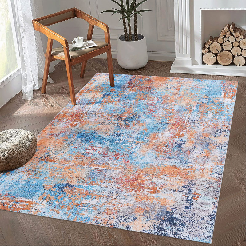 Multi Washable Rug Area Rug (Multi), Rectangle 3' x 5'