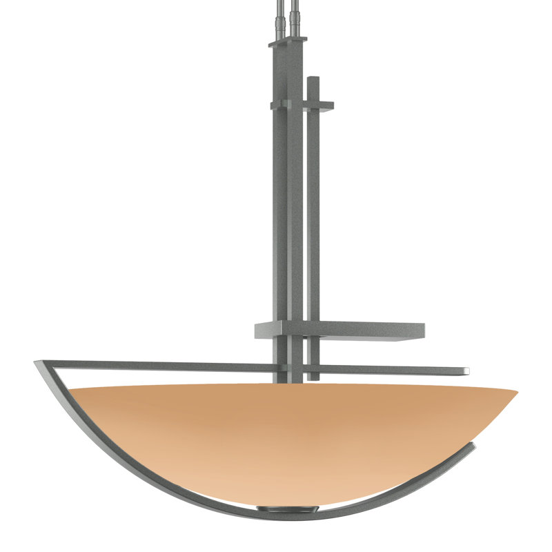 Ondrian 3 - Light Unique/Statement Bowl Pendant, Sand, Vintage Platinum