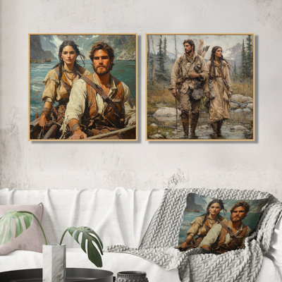 «Lewis and Clark Expedition In 1804 I» - Art mural américain - décoration murale moderne 2 pièces