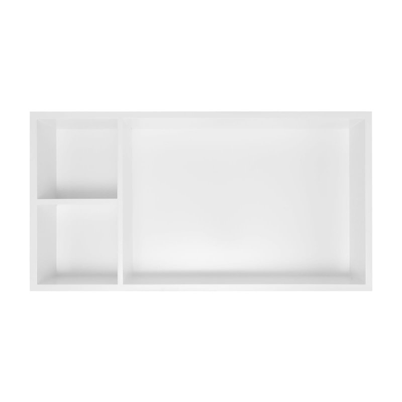 Niche de douche encastrée moderne en acier inoxydable 24 po x 12 po avec tablettes intégrées - blanc mat, Blanc mat