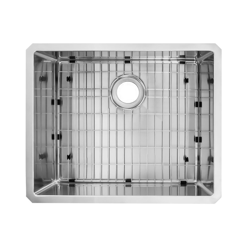 Évier de cuisine encastré à simple cuve en acier inoxydable