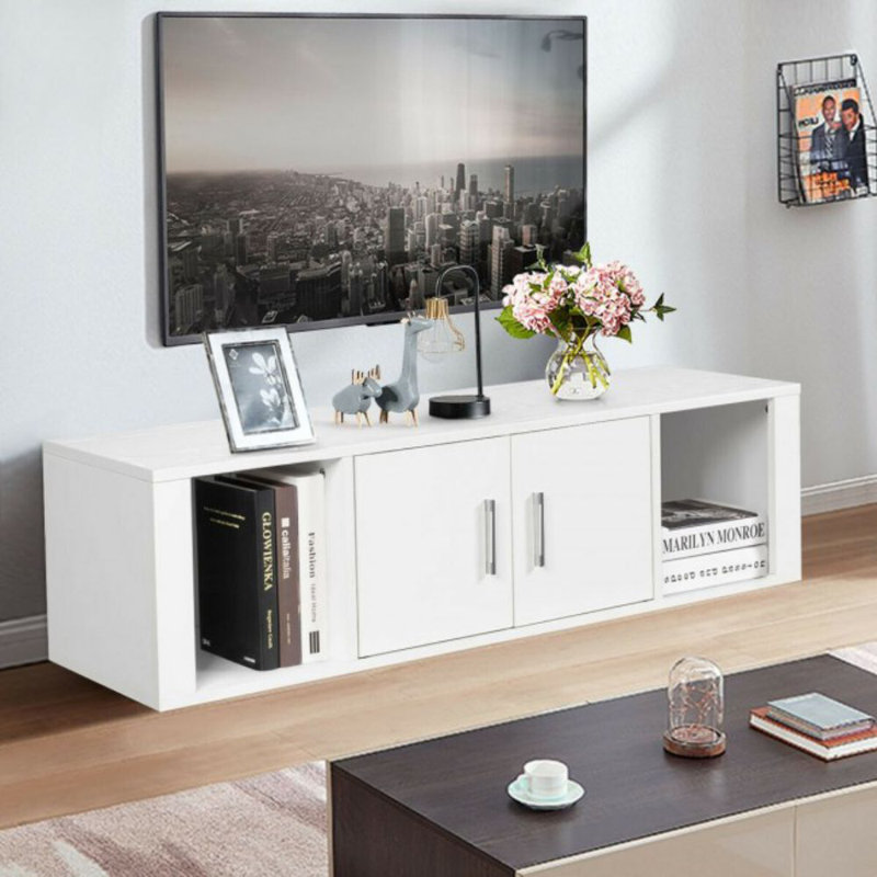 Aimie 12" H x 43" W x 13" D Storage Cabinet, White
