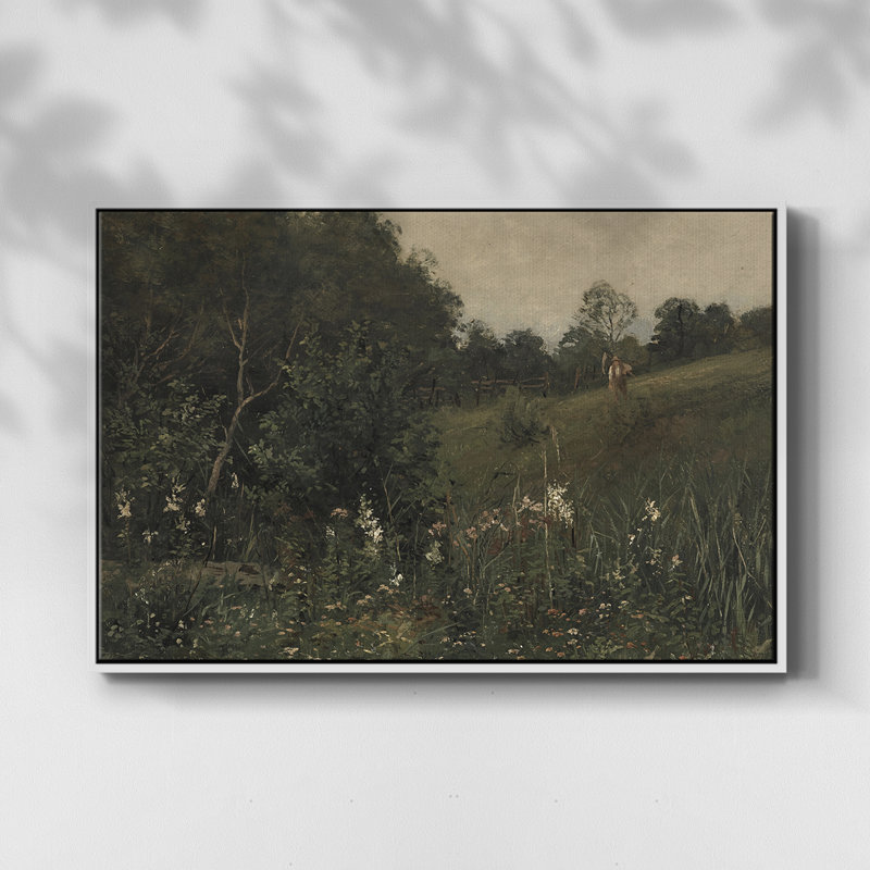 Paysage rétro - DLxx, Toile encadrée flottée blanche, H 27 po x l 41 po x P 2 po