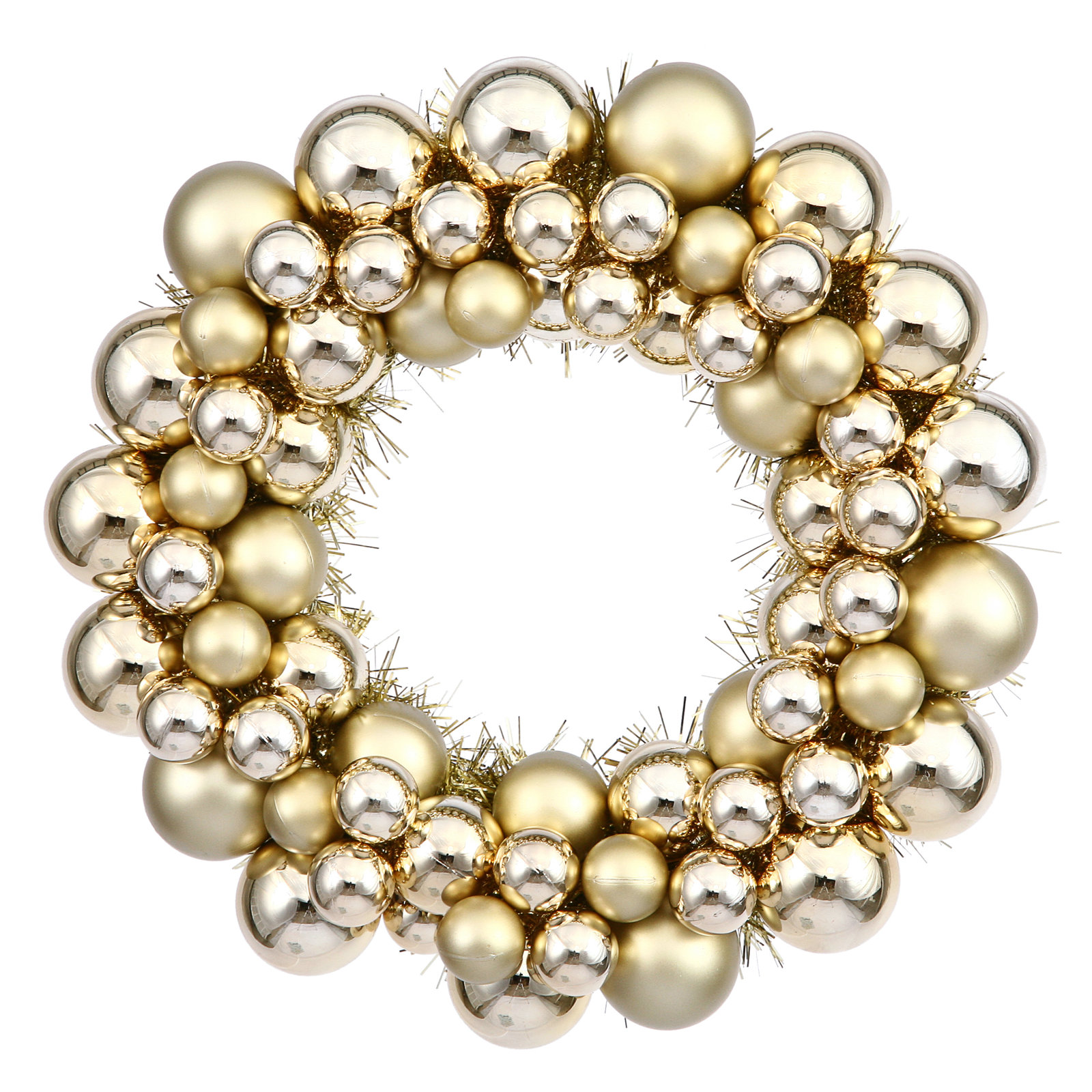 Ball Wreath, Gold, 12"