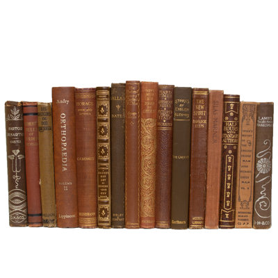 Decorative Books - Petite Vintage Cobblestone Book Bundle - 1 Foot of Brown Books
