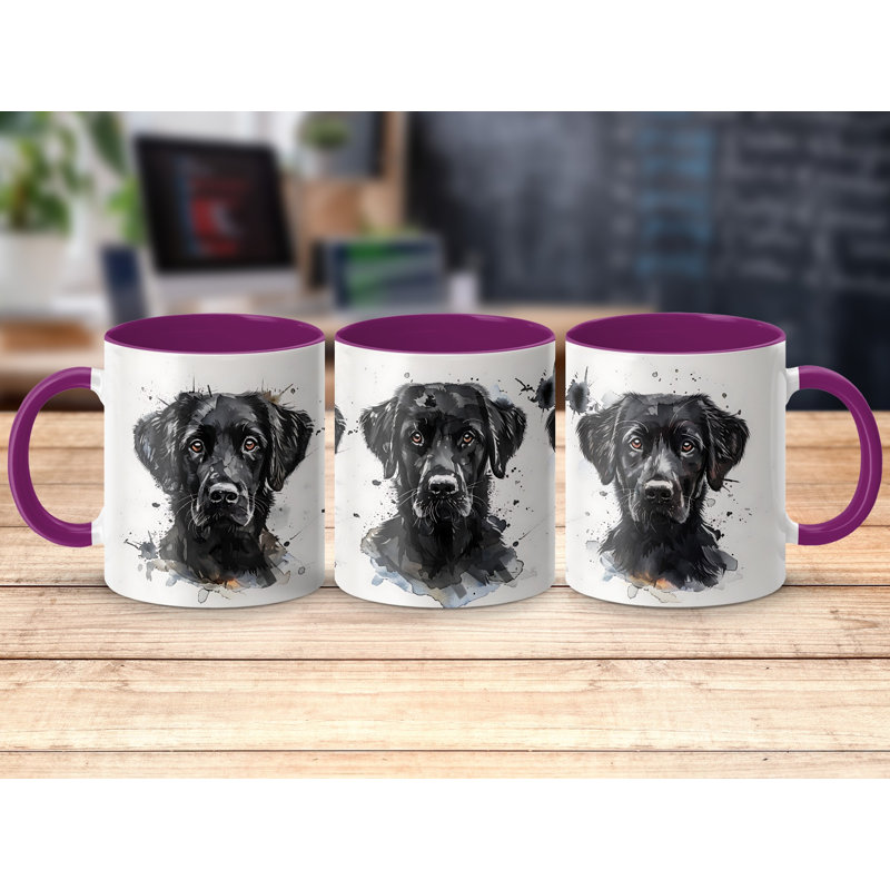 Elegant Schnauzer Watercolor Art 11oz Coffee Mug, 1, Purple