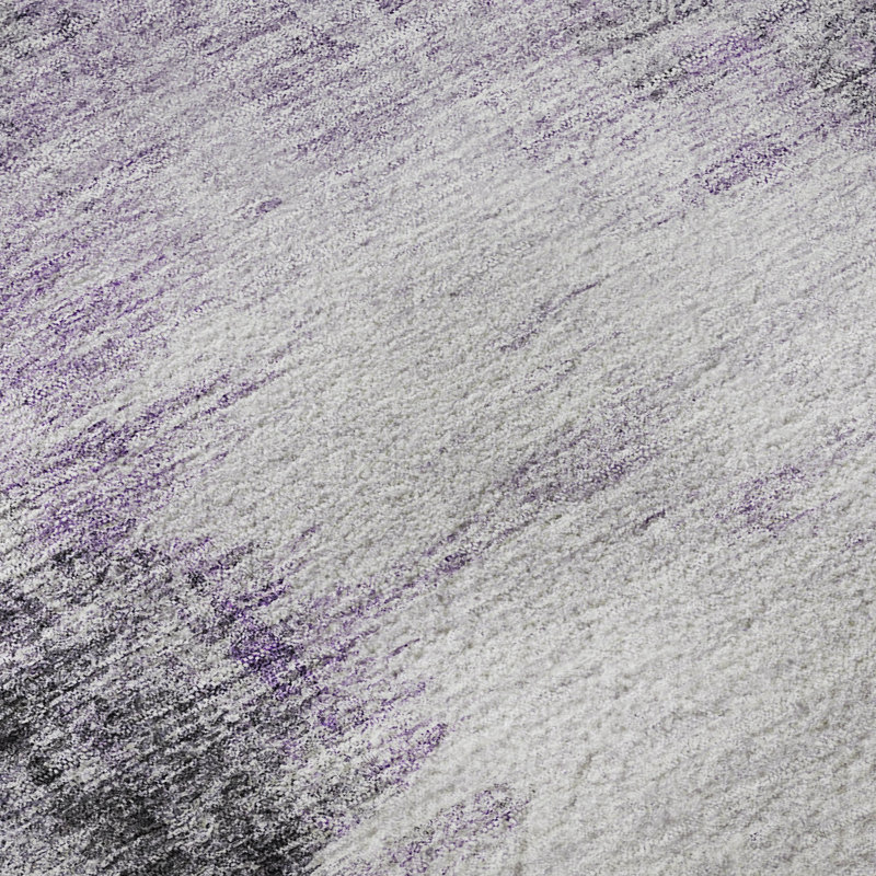 Tapis mauve de qualité supérieure lavable à la machine Prisco, Rectangle 2 pi 6 po x 3 pi 10 po