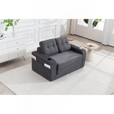 Canapé-lit convertible, canapé-lit double extensible, canapé-lit convertible 2 en 1, canapé-lit escamotable avec coussins pour le salon de la chambre à coucher