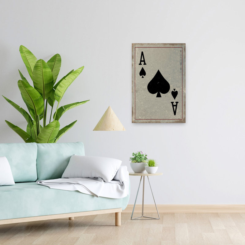 Ace of Spades, art contemporain abstrait, H 24 po x l 16 po