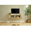 Meuble télé mural flottant de 55 po avec portes cannelées, console multimédia de grande capacité avec trous de gestion des câbles pour le salon, compatible avec divers styles de maison-1279645512